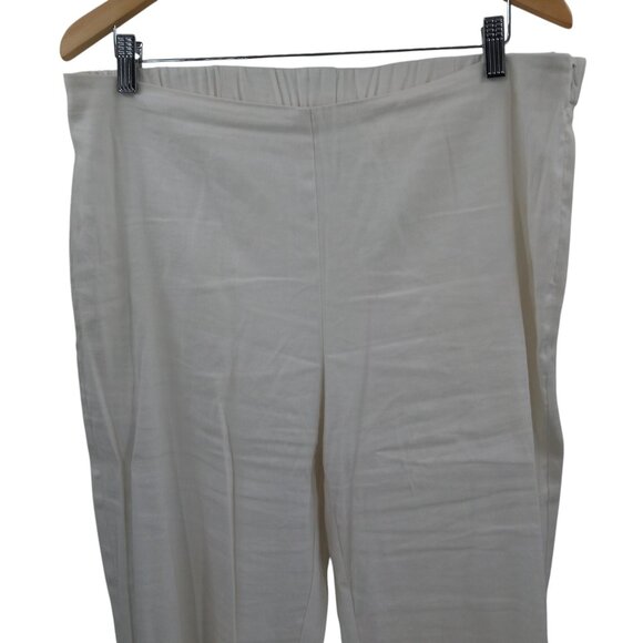 J Jill Linen Stretch White Side Zip Ankle Tapered Pants Size L Button Ankle - Picture 2 of 11